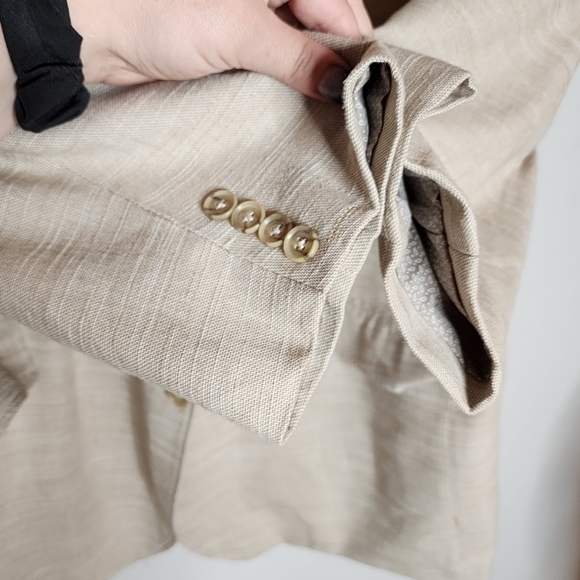 Joseph Abboud cotton 2-button beige blazer.  Men's size 3X - Picture 12 of 16